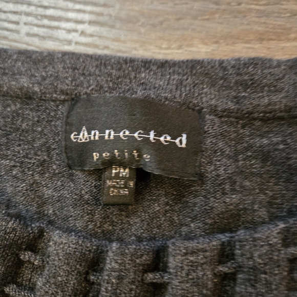 Connected Apparel Charcoal Grey Knit Sheath Dress - Size Medium Petite (MP) - Picture 5 of 5